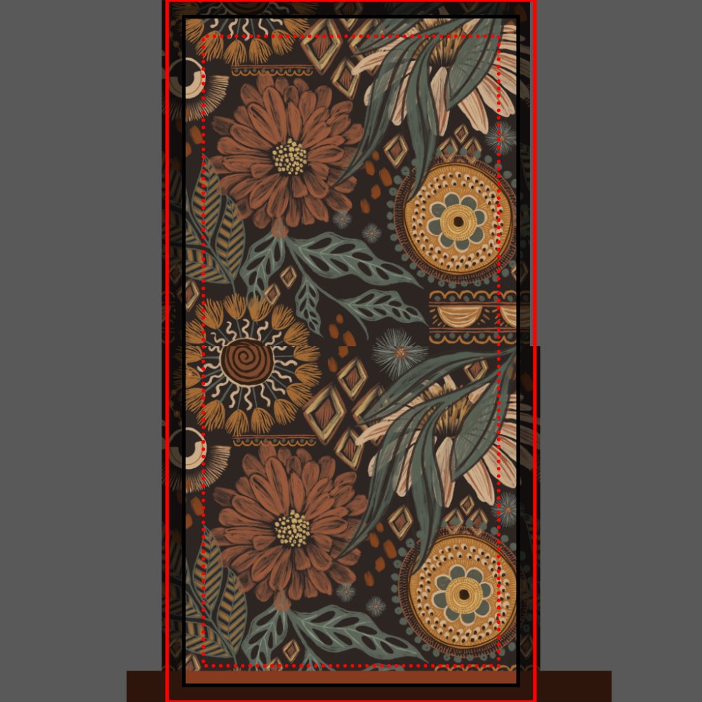 Dark Boho Terracotta Sage Botanical Pattern Bath Towel Set