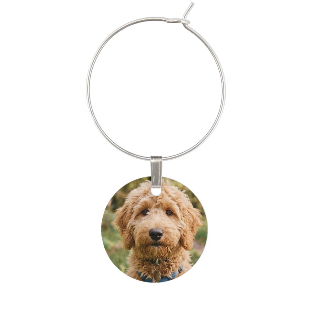 Personalized Photo Collage 4 Photos Wine Charm