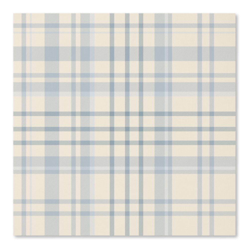 Classic Soft Blue & Beige Plaid Wallpaper