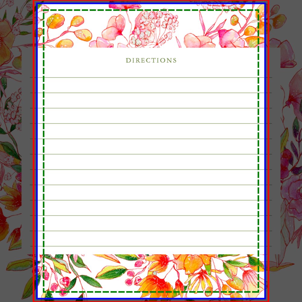 Cute Modern Pink Orange Flowers Shower Recipe Card