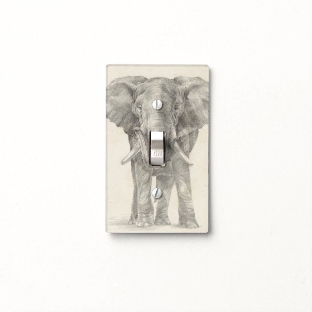 Elephant Sketch Light Switch Cover