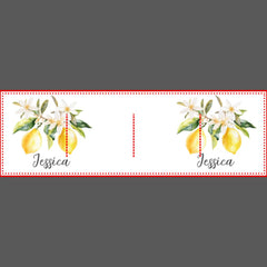 Monogram Lemon Fruits White Flowers Tree Branch Teapot