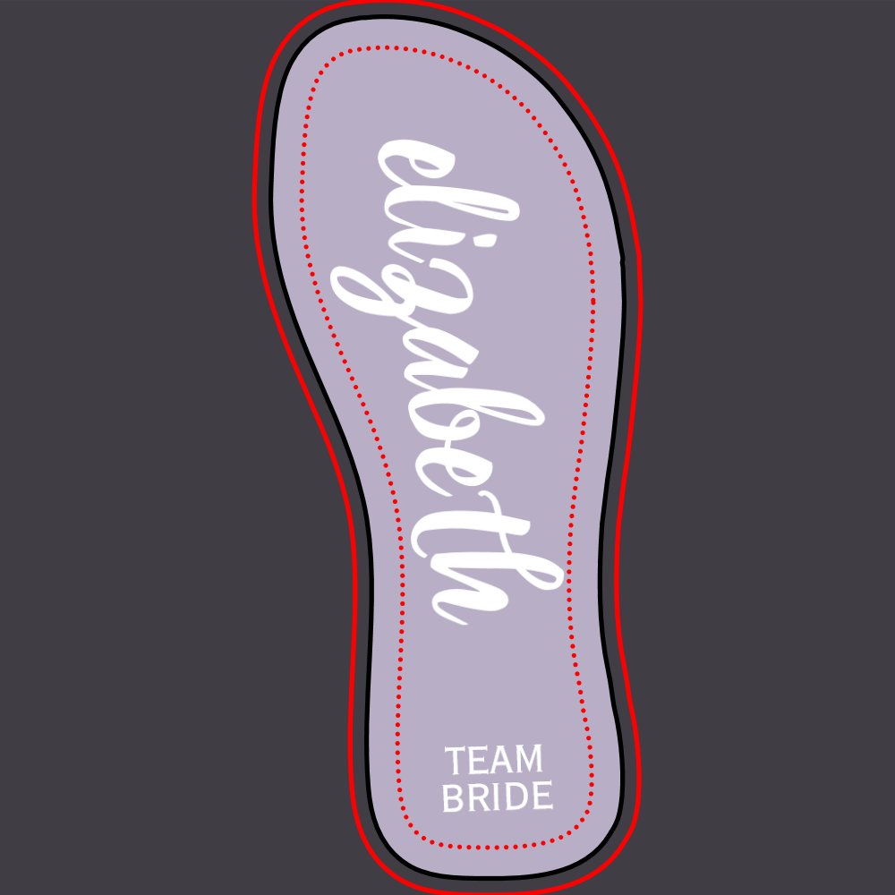 Personalized Team Bride Periwinkle and White Flip Flops