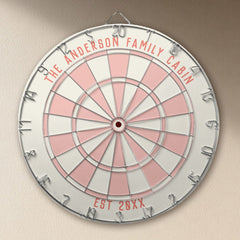 Personalized Family Name Custom Pink Game Room  Dart Board
