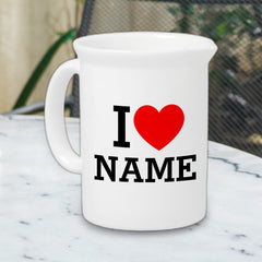 I Heart Name Beverage Pitcher