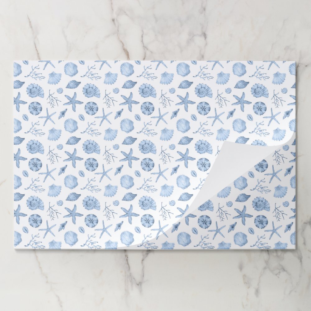 Seashells Paper Placemats, Coastal Beach Party Mat