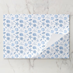 Seashells Paper Placemats, Coastal Beach Party Mat