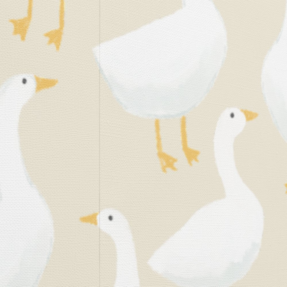 Whimsical Goose Pattern Soft Neutral Style Wallpaper