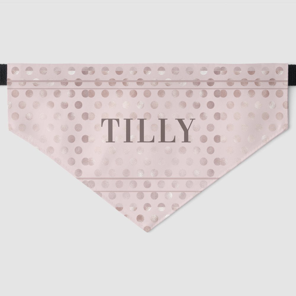 Cute Chic Pink Polka Dot Pet Dog Bandana Collar