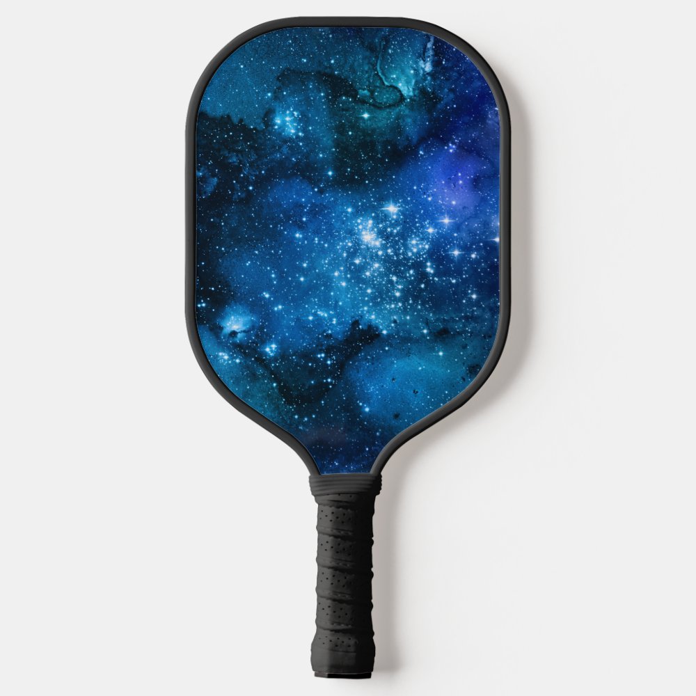 Cool Nebula Galaxy Monogram Name Pickleball Paddle