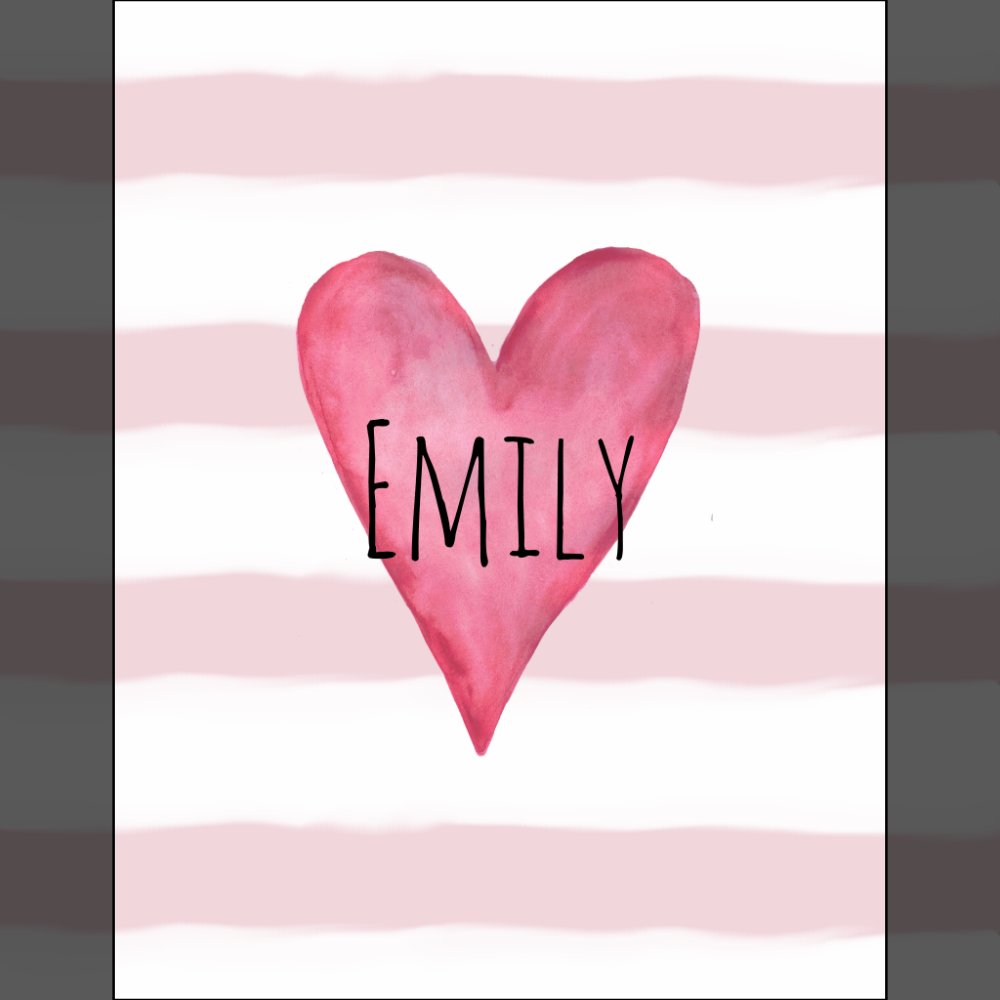 You are Loved Customizable Pink Heart Baby Girl's Poster