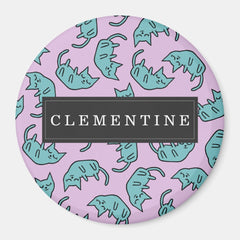 Peaceful Kitty Pattern with first name Magnet