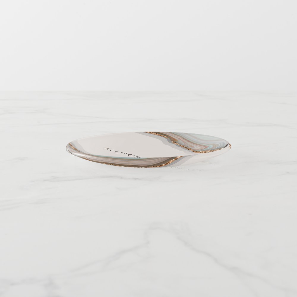 Stone Marble Agate Trinket Tray