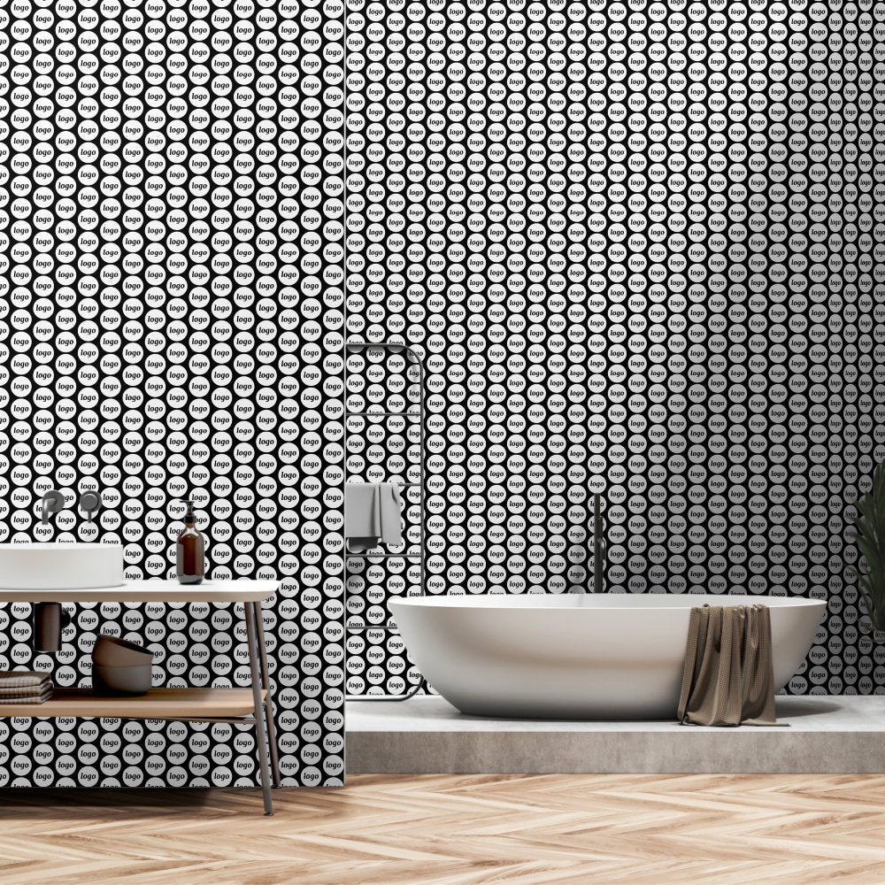 Logo Pattern Business Promotional Black Wallpaper