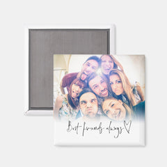Best Friends Always Modern Heart Script Photo Magnet