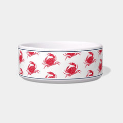 Personalized Nautical Crab Pattern Pet Bowl