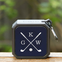 Navy Blue Golf Clubs Monogram Bluetooth Speaker