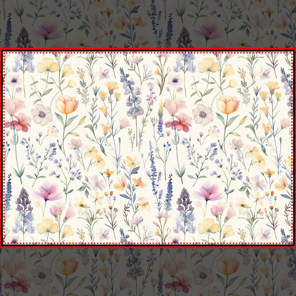 Wildflowers Paper Placemat, Floral Party Table Mat