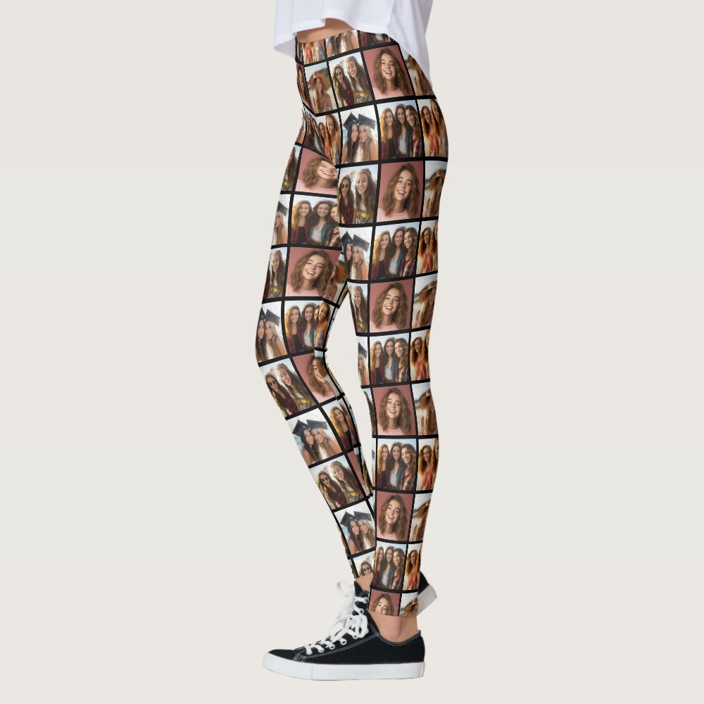 Create a Custom Photo Collage - 6 Photos - Text Leggings