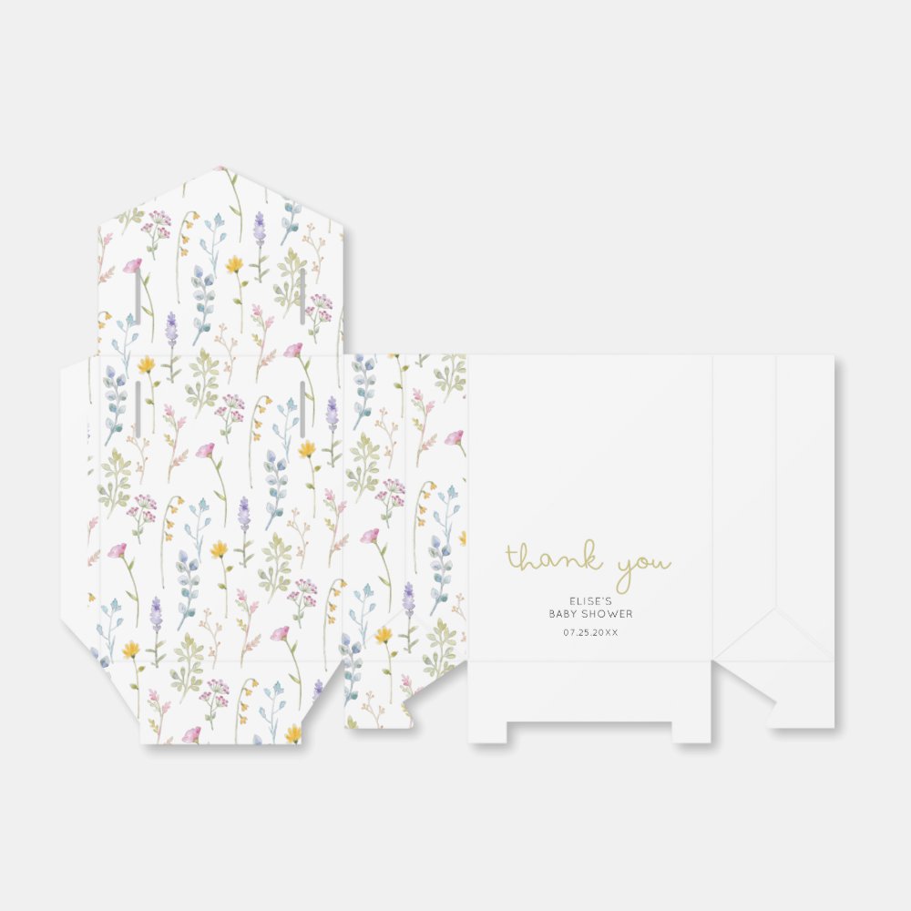 Wildflower Baby Shower Thank You  Favor Boxes
