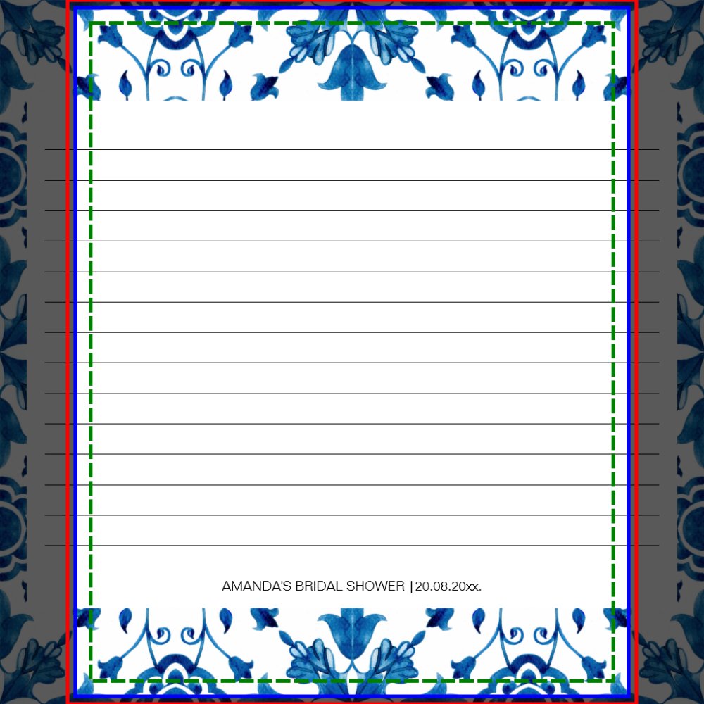 Mediterranean Blue Tiles Italy Recipe Cards