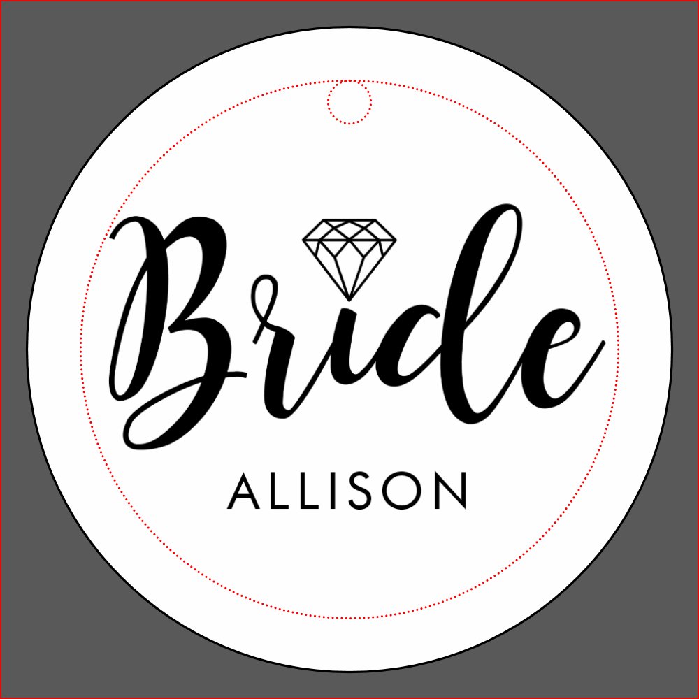 Stylish Script "Bride" Personalized Wine Charm