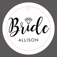 Stylish Script "Bride" Personalized Wine Charm