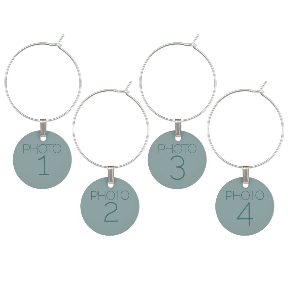 Create Your Own Collage with 4 Photos Wine Charm