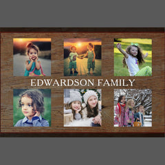 Create your own rustic family photo collage serving tray