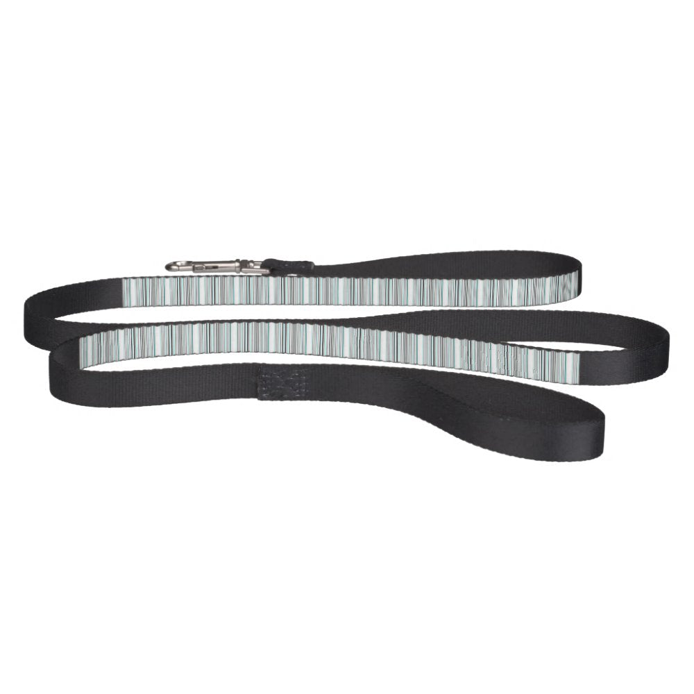 Cute aqua gray stripes pet leash
