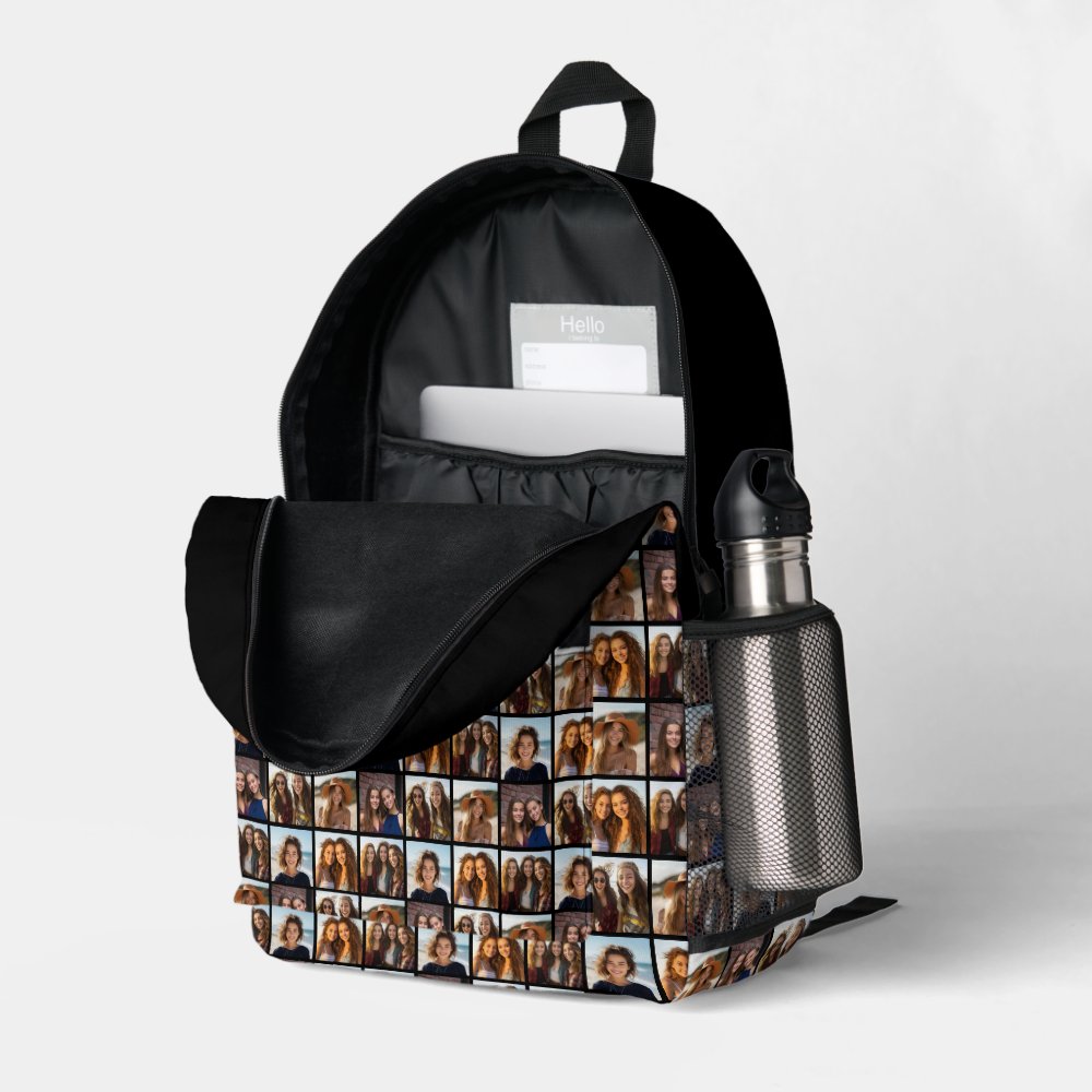 6 Photo - All Over Pattern - black white Printed Backpack