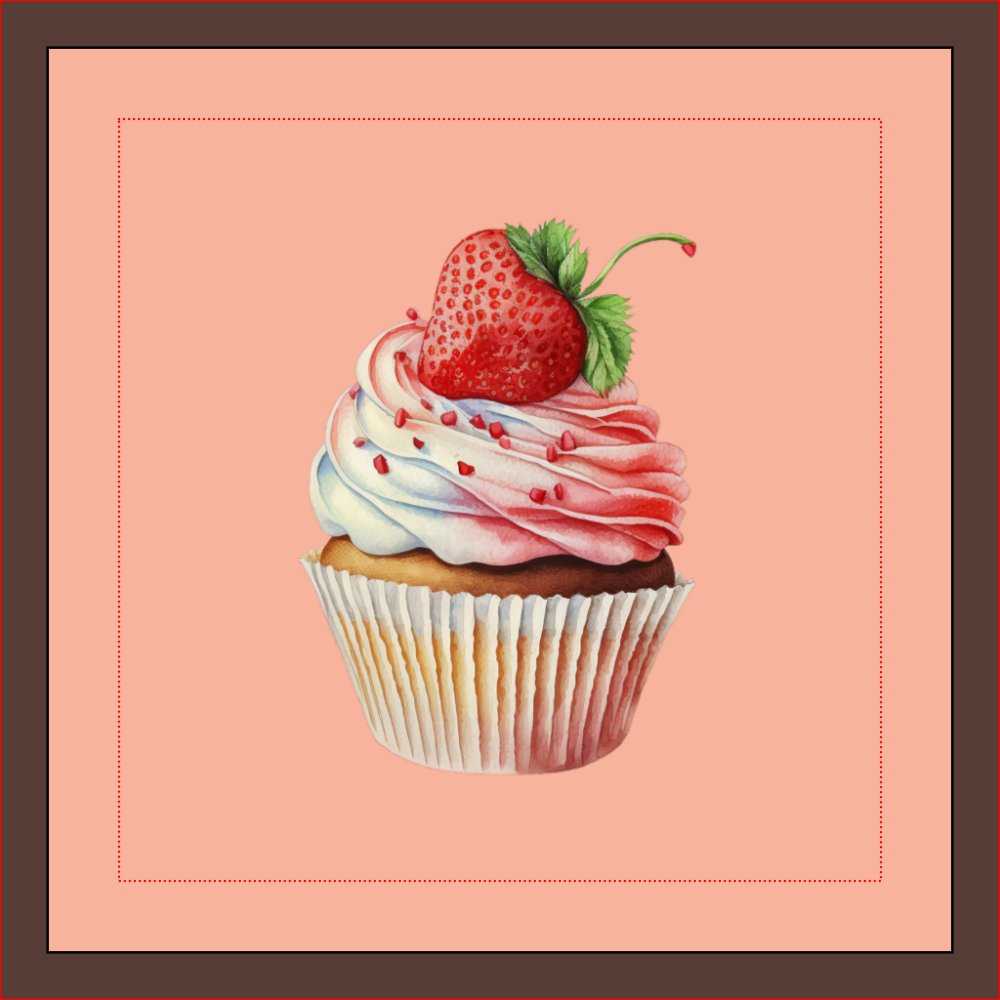 Strawberry Cupcake Sweet Dessert Canvas Print