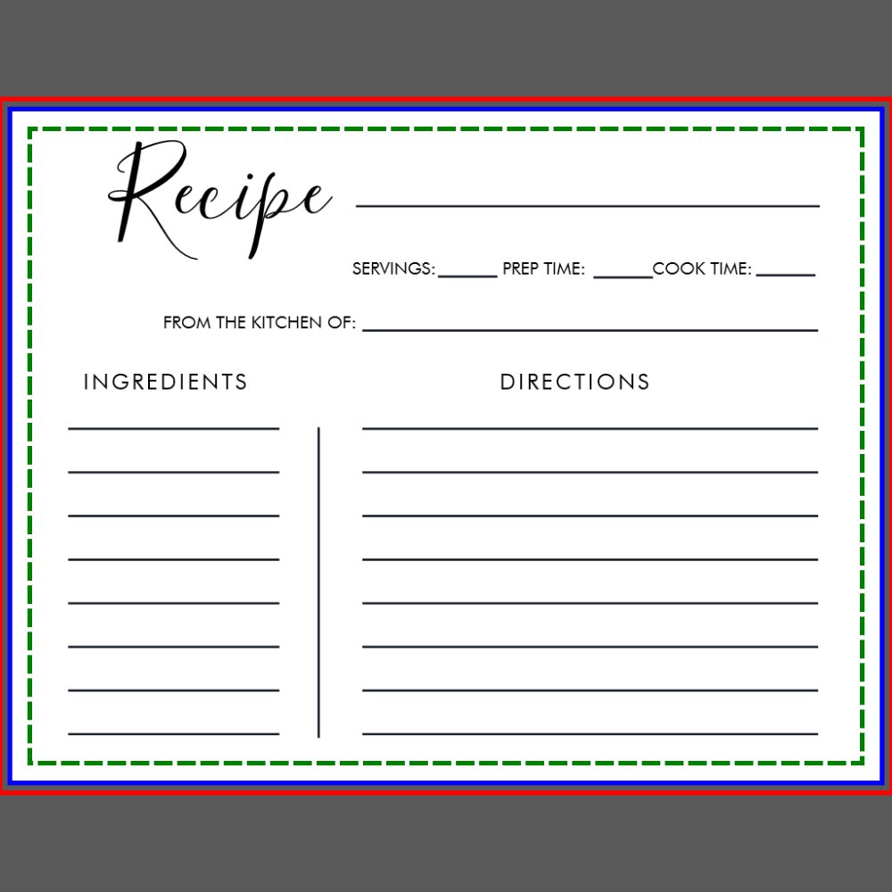 Minimalist Calligraphy Bridal Shower Recipe Card