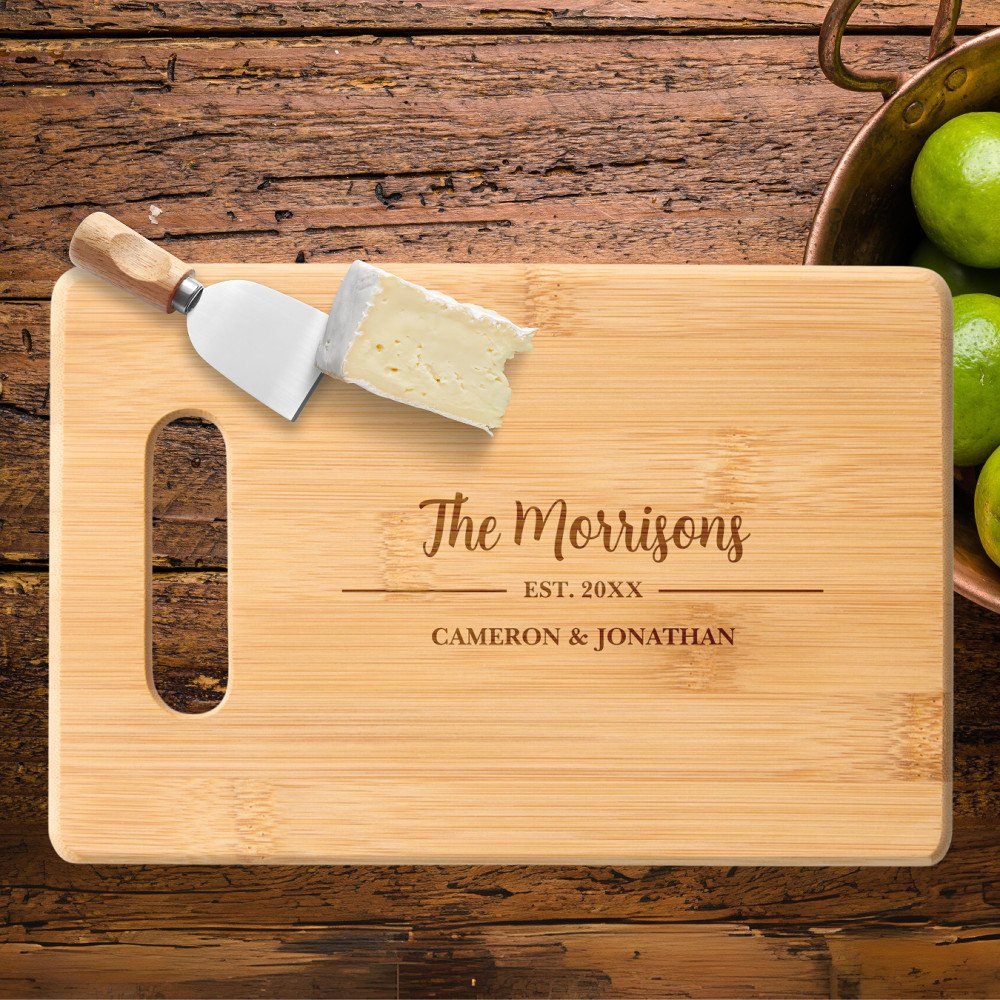 Simple Script Calligraphy, Personalized Names Engraved Cutting Board