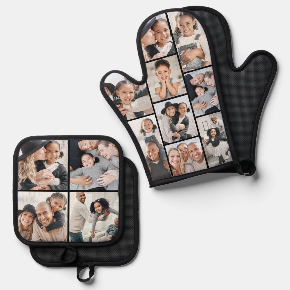 Photo Collage Simple Picture Oven Mitt & Pot Holder Set