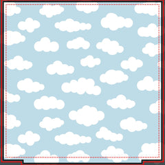 Pastel Clouds Aesthetic Baby Blue And White  Duvet Cover