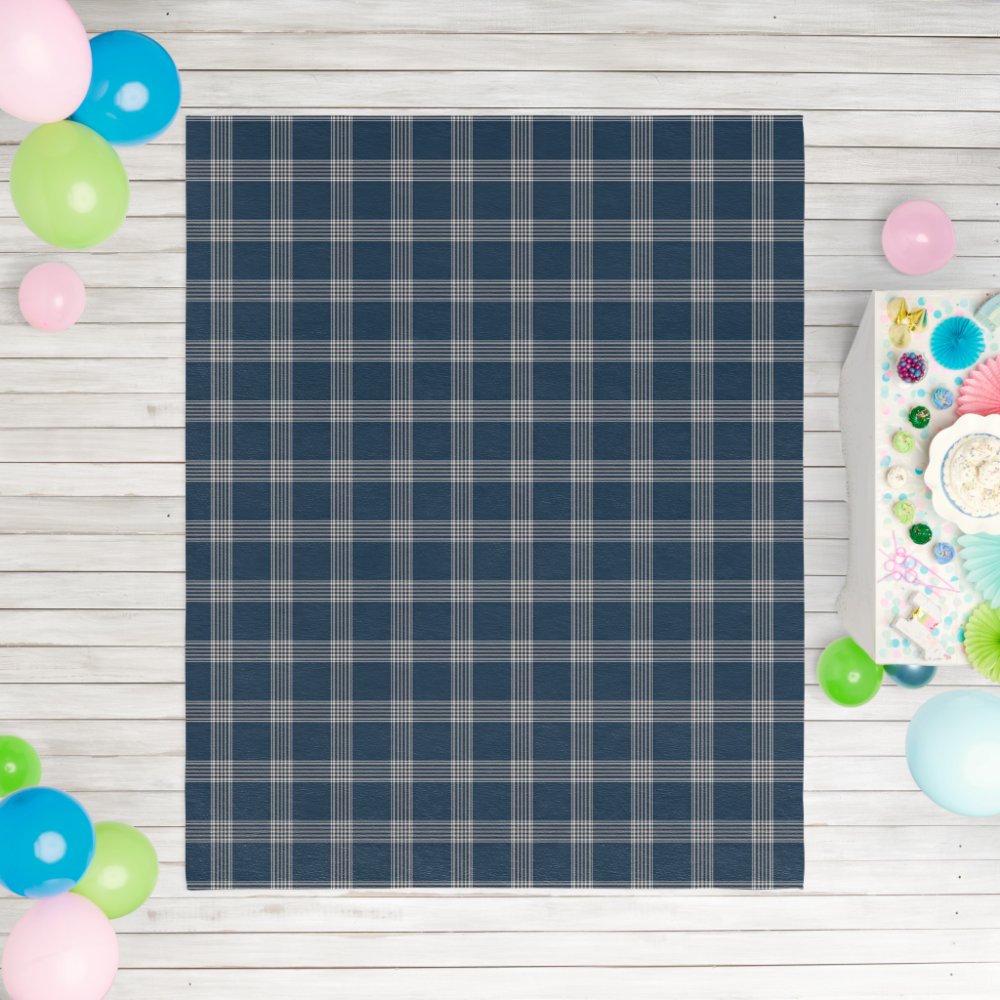 Modern Farmhouse Rug, Blue And White Plaid Area Rug