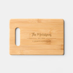 Simple Script Calligraphy, Personalized Names Engraved Cutting Board