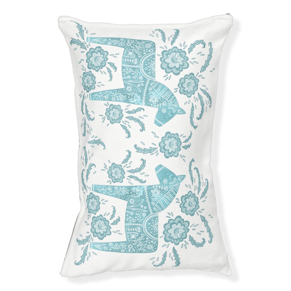 Swedish Dala Horse Green and White Pet Bed