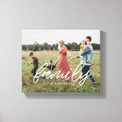 Family Modern typography overlay photo Canvas Print