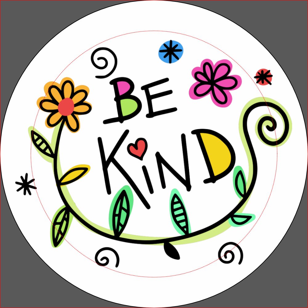Be Kind Quote Cute Typography Button