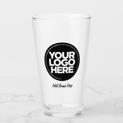 Personalized Logo, Casual Script text Beer Glasses