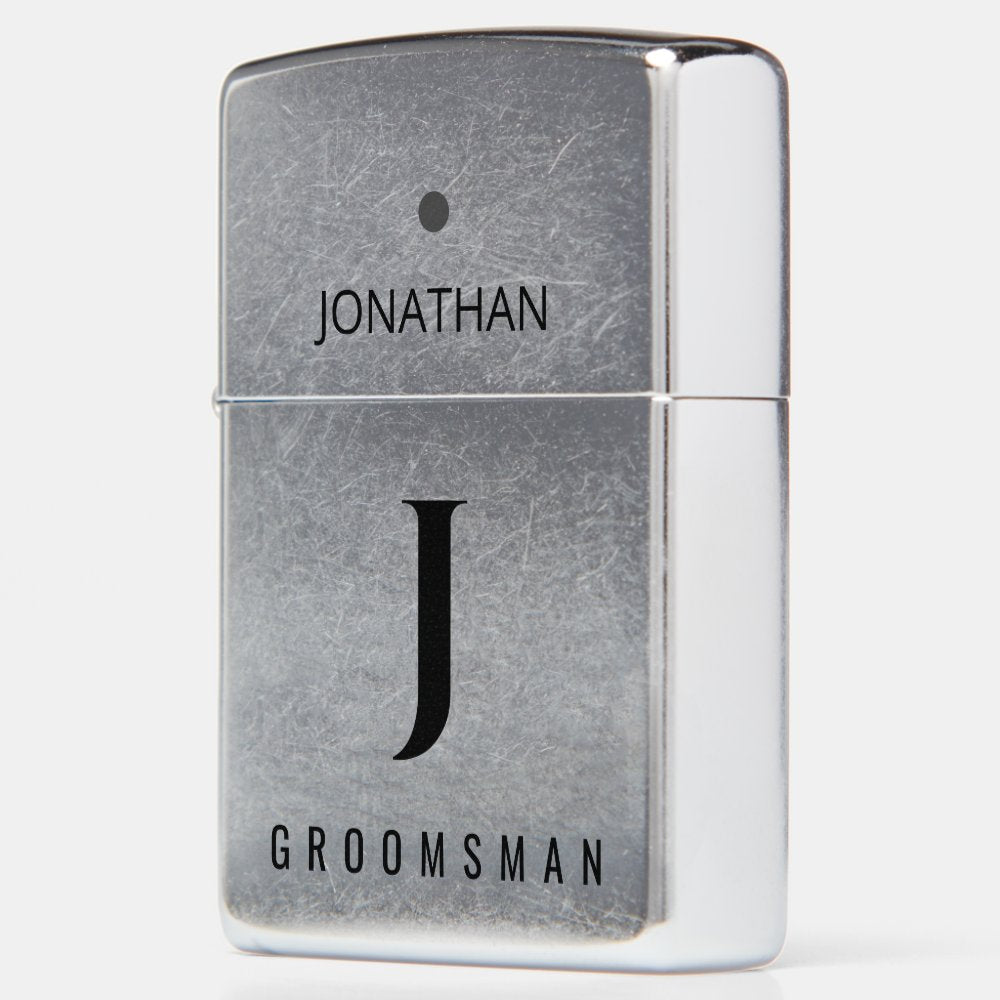 Groomsman | Best Man elegant monogrammed favor Zippo Lighter