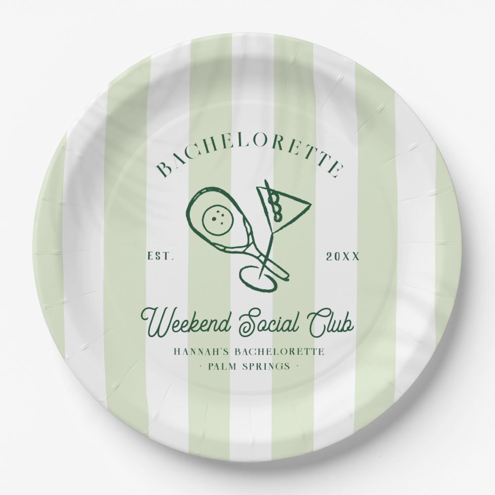 Pickleball Country Club | Bachelorette  Paper Plates