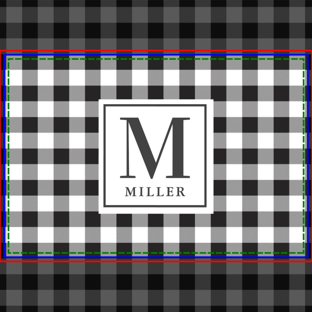 Modern Farmhouse Black Buffalo Plaid Monogrammed Doormat