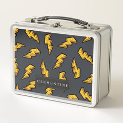 Lightning Bolt Pattern Fun and Pop Metal Lunch Box