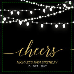Black & Gold | Elegant Lights Adult Birthday Party Napkins