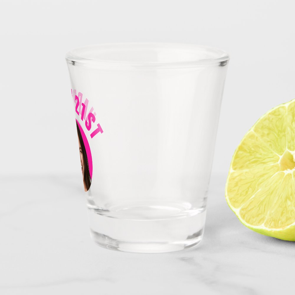 Fun 21st Birthday CUSTOM TEXT Photo Shot Glass