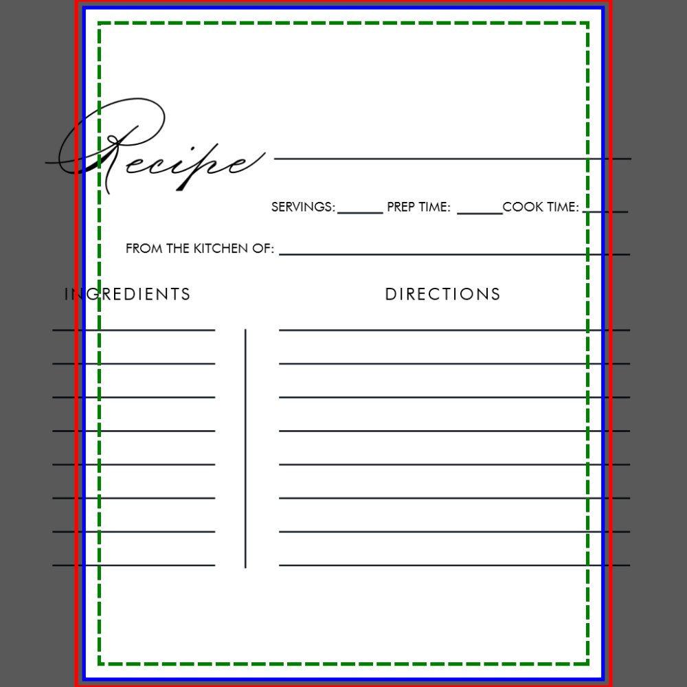 Minimalist Calligraphy Bridal Shower Recipe Card