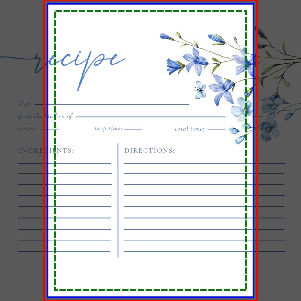 Elegant Dusty Blue Bridal Shower Recipe Card